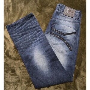 X Ray Jeans Men's Distressed Faded Washed Blue Streetwear Size 32